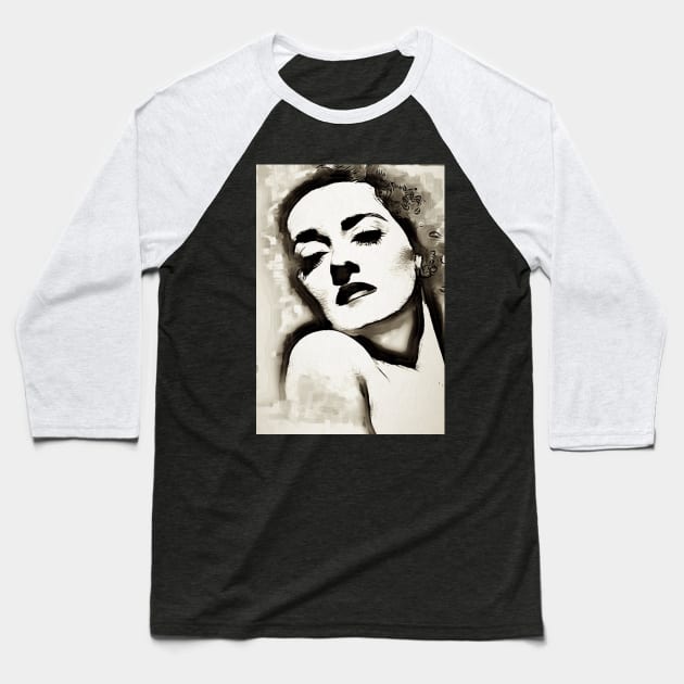 Bette Davis Eyes Baseball T-Shirt by cameradog